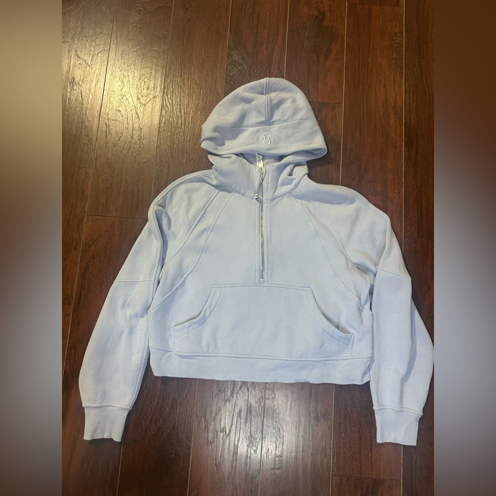 Lululemon Scuba Oversized Half-Zip Size M/L Blue Willow *Peloton on sleeve